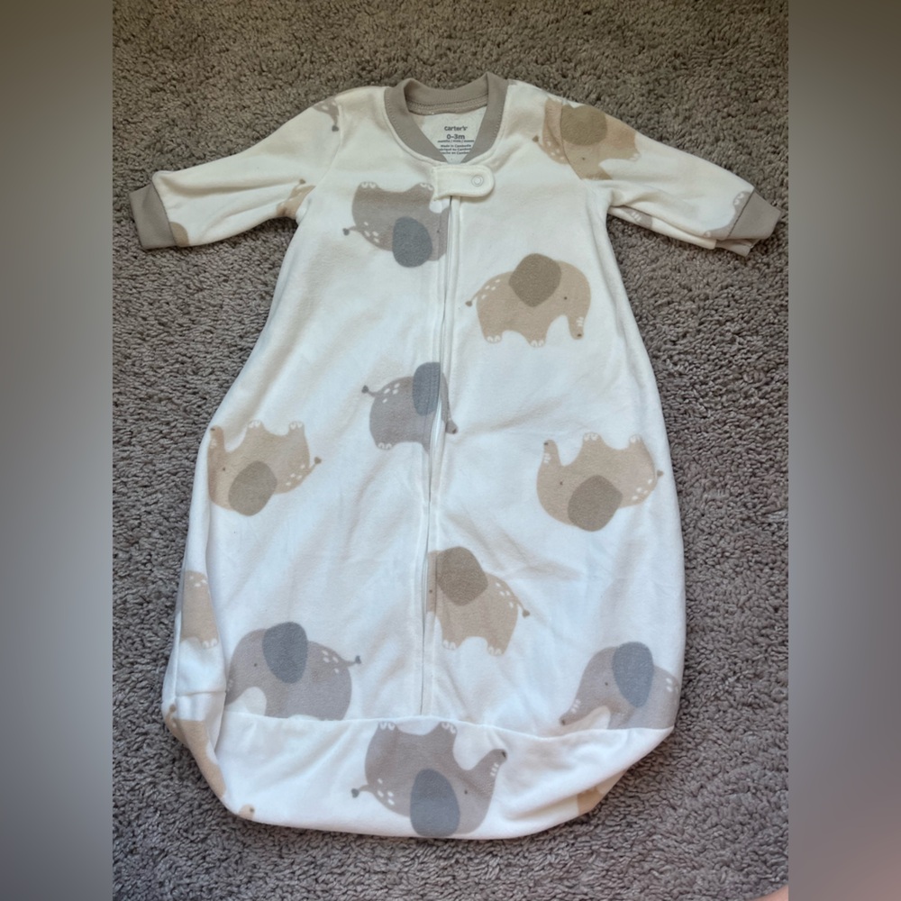 Carter's Cream and Gray Baby Wearable Blanket